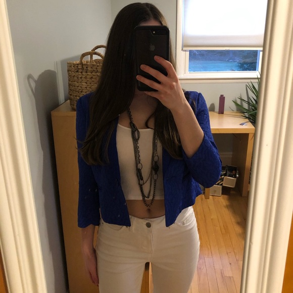 Jackets & Blazers - Blue cropped blazer!